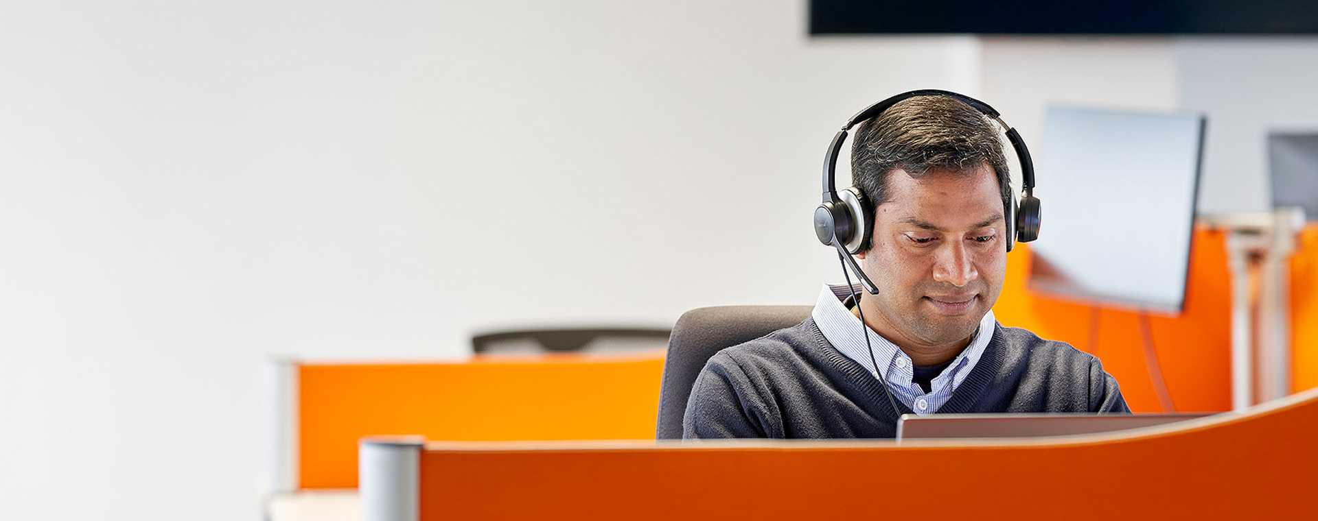 A person wearing a headset